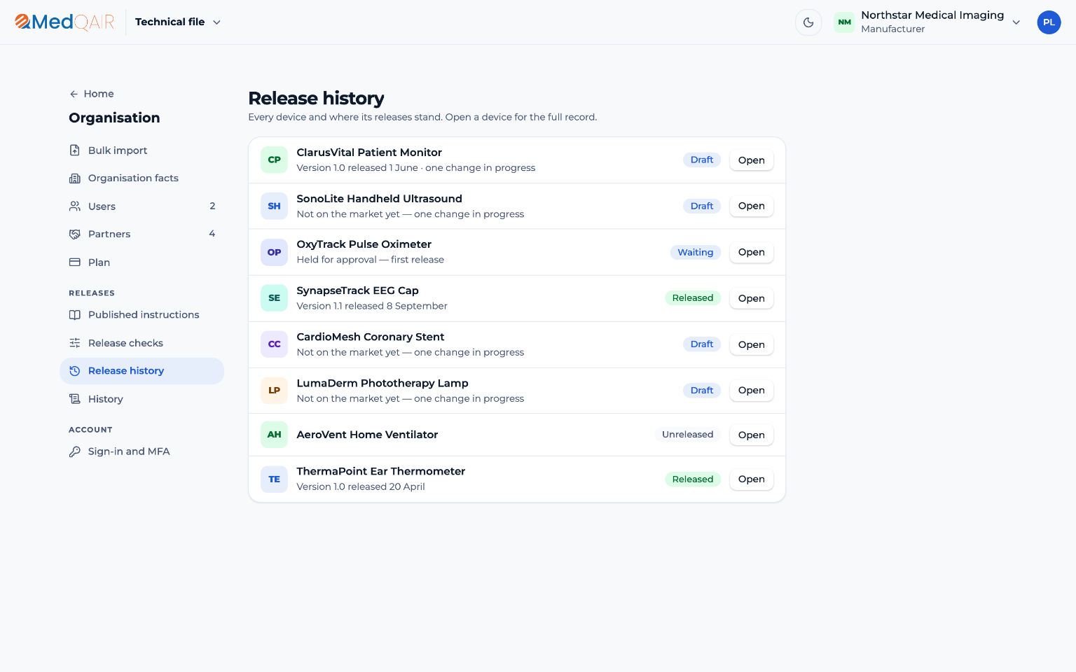 MDIS release history